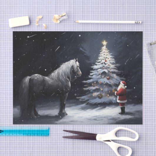 Stille Nacht - Mooi Paard en Kerstmis Tissuepapier (Craft)