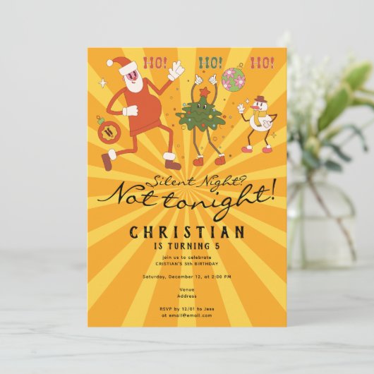 Stille nacht? Niet vanavond kerstfeest Kaart (Staand voorkant)