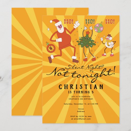 Stille nacht? Niet vanavond kerstfeest Kaart (Voorkant / Achterkant)