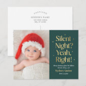 Stille Nacht Nieuwe Baby Grappige Kerstkaart Feestdagenkaart (Voorkant / Achterkant)