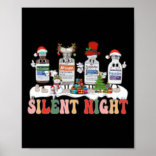 Stille Nacht Prettig Kerstmis Verpleegster Pillen Poster