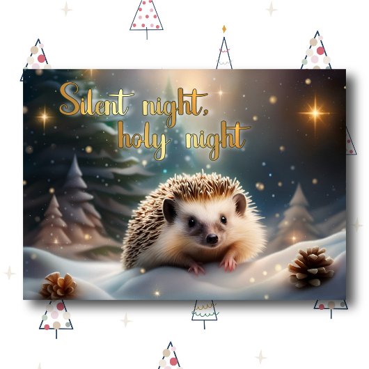 Stille Nacht Schattigee Egel Christelijke Kerst Feestdagen Kaart