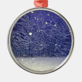 Stille Nacht Sneeuwval Metalen Ornament