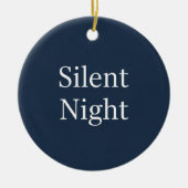 Stille Nacht Typografie Klassiek Navyblauw & Wit Keramisch Ornament (Voorkant)