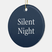 Stille Nacht Typografie Klassiek Navyblauw & Wit Keramisch Ornament (Links)
