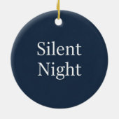 Stille Nacht Typografie Klassiek Navyblauw & Wit Keramisch Ornament (Achterkant)