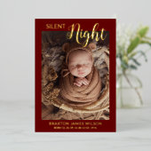 Stille Nacht Vakantiefoto Baby Aankondiging (Staand Voorkant)