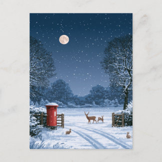 Stille Nacht Winterlandschap Kerstkaart Briefkaart