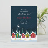 Stille Nacht Zwangerschapsaankondiging Kerstkaart (Staand voorkant)