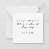 Stille Nacht Zwart-Wit Mini Kerst Kaart Notitiekaartje (Achterkant)