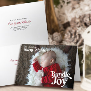 Stille Nachten Bundel Van Vreugde Baby Kerst Foto Feestdagen Kaart