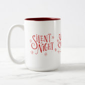 Stille nachten Moderne Kerstmis Typografie Tweekleurige Koffiemok (Links)