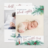 Stille nachten voor Ten Mistle Toes Holiday Birth Aankondiging (Voorkant / Achterkant)