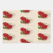 Stille Nachtmuziek Poinsettia Set Wrapping Paper (Voorkant 2)
