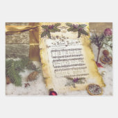 Stille Nachtmuziek Poinsettia Set Wrapping Paper (Voorkant)