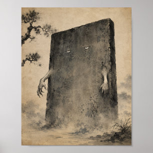 Stille Nurikabe Yokai Muurposter Poster
