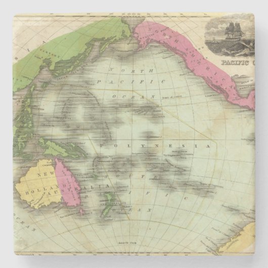 Stille Oceaan 6 Stenen Onderzetter (Voorkant)