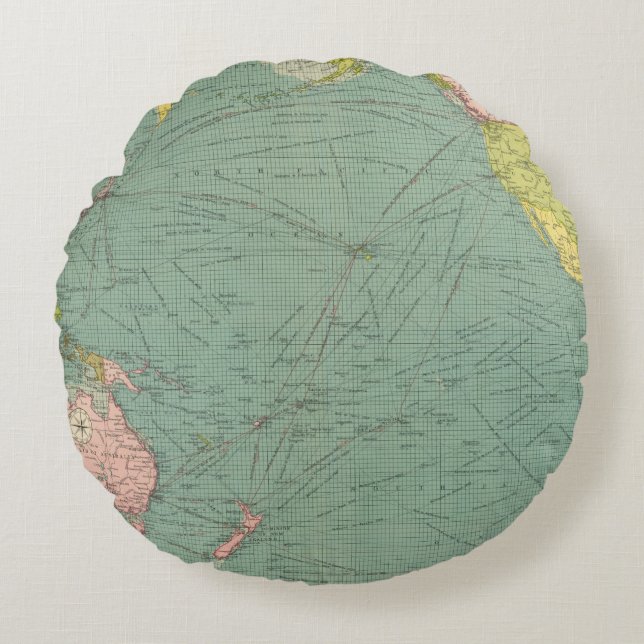 Stille Oceaan 9 Rond Kussen (Voorkant)