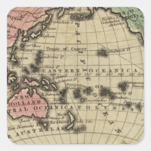 Stille Oceaan, Britse eilanden Vierkante Sticker