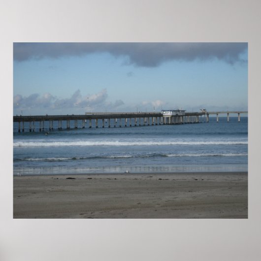 Stille Oceaan en de Ocean Beach Pier. Poster (Voorkant)