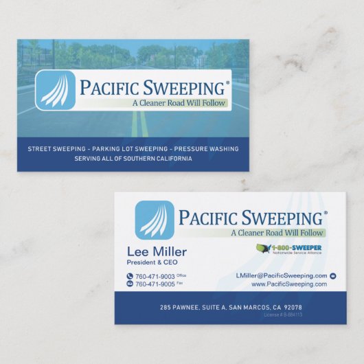 Stille Oceaan Visitekaartje (Voorkant / Achterkant)