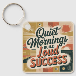 Stille ochtenden bouwen luid succes sleutelhanger