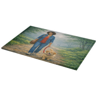 Stille ochtendwandeling decoratieve glazen snijpla snijplank