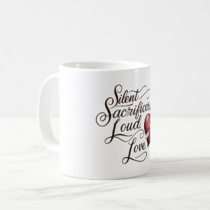 Stille offers, luide liefde koffiemok