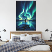 Stille Ontwaaking – Aurora Borealis Canvasprint Canvas Afdruk (Insitu (Slaapkamer))