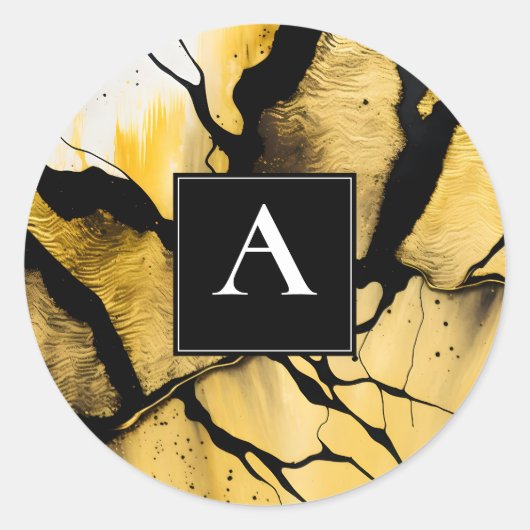 Stille Opkomst | Moderne Gouden Abstract Design Ronde Sticker (Voorkant)