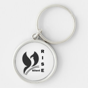 Stille Opkomst Vogel Logo Minimalistische Zwarte K Sleutelhanger