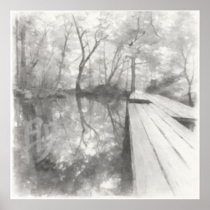 Stille Passage — 映 (Weerspiegeling) Inkt Schilde Poster