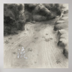 Stille Passage – 流 (Stroom) — Inkt Schilderposter Poster