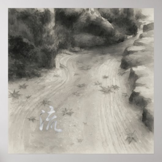 Stille Passage – 流 (Stroom) — Inkt Schilderposter Poster (Voorkant)