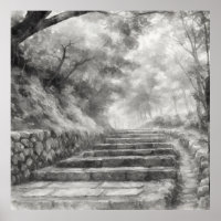 Stille Passage — 道 (Het Pad) Japanse Sumi-e Inkt