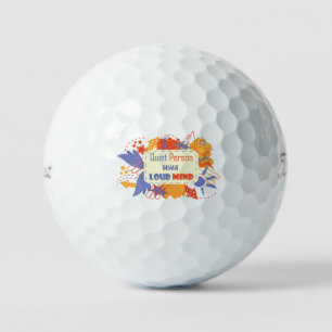 Stille Persoon Met Harde Gedachten blauw geel Golfballen