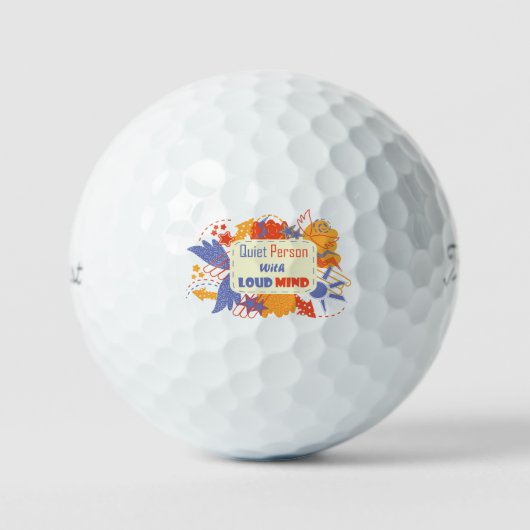 Stille Persoon Met Harde Gedachten blauw geel Golfballen (Voorkant)