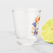 Stille Persoon Met Harde Gedachten blauw geel Shot Glas (Links)