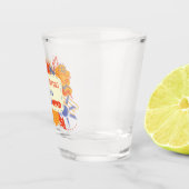 Stille Persoon Met Harde Gedachten blauw geel Shot Glas (Rechts)
