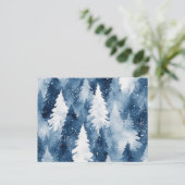Stille Pijnbomen Winter Bos Feestdagenkaart (Staand voorkant)