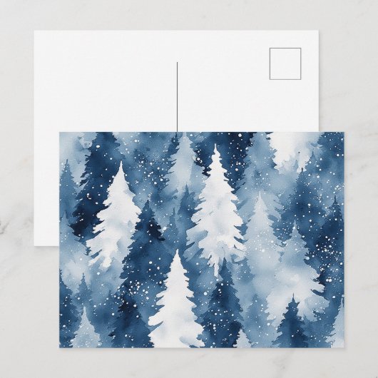 Stille Pijnbomen Winter Bos Feestdagenkaart (Voorkant / Achterkant)