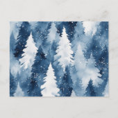 Stille Pijnbomen Winter Bos Feestdagenkaart (Voorkant)