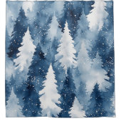 Stille Pijnbomen Winterbos Douchegordijn (Voorkant)