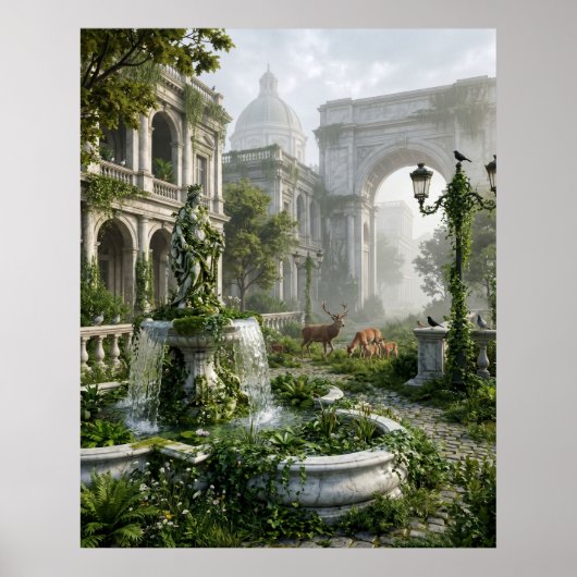 Stille plein met wilde dieren poster (Voorkant)