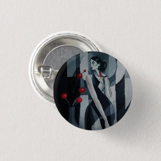 Stille pols Art Deco vrouw ronde knoopspeld Button 3,2 Cm
