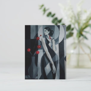 Stille Polsslag Art Deco Vrouw Postkaart