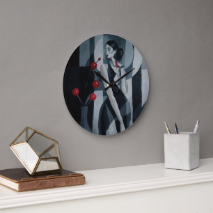 Stille Polsslag Art Deco Vrouw Wandklok