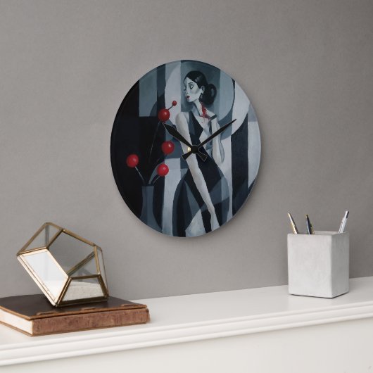 Stille Polsslag Art Deco Vrouw Wandklok (Kantoor)