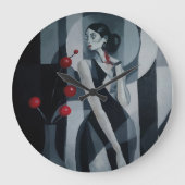 Stille Polsslag Art Deco Vrouw Wandklok (Voorkant)