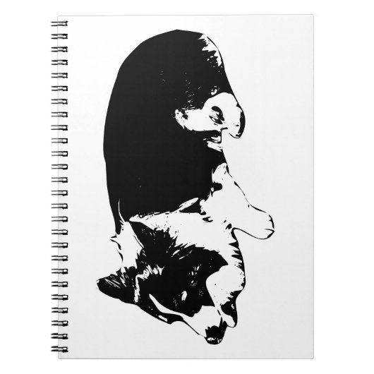 stille pootnotities, corgi notitieboek (Voorkant)
